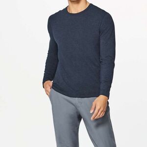 Lululemon 5Year Basic Long Sleeve Pima Cotton Stretch Navy Basic Essential Men L